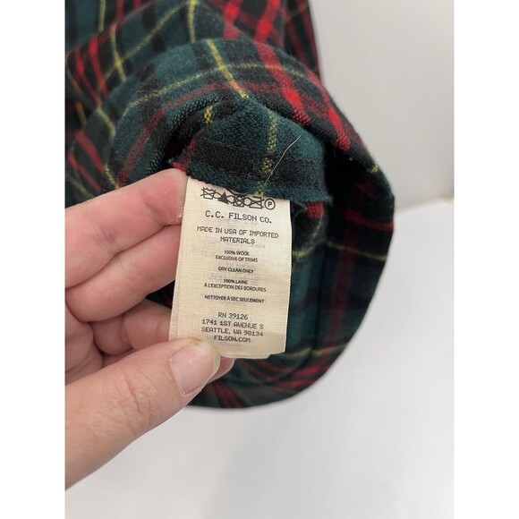 Filson Limited Edition Mackinaw Jac Shirt Red Green Gold Black XL Long USA - Picture 6 of 8